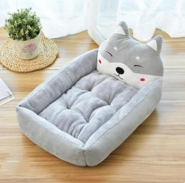 KFX-6585661 Removable Washable Teddy Cartoon Pet Nest for Large Dogs – Comfortable Dog Bed Mat in Various Sizes