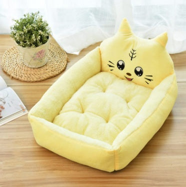 KFX-6585661 Removable Washable Teddy Cartoon Pet Nest for Large Dogs – Comfortable Dog Bed Mat in Various Sizes