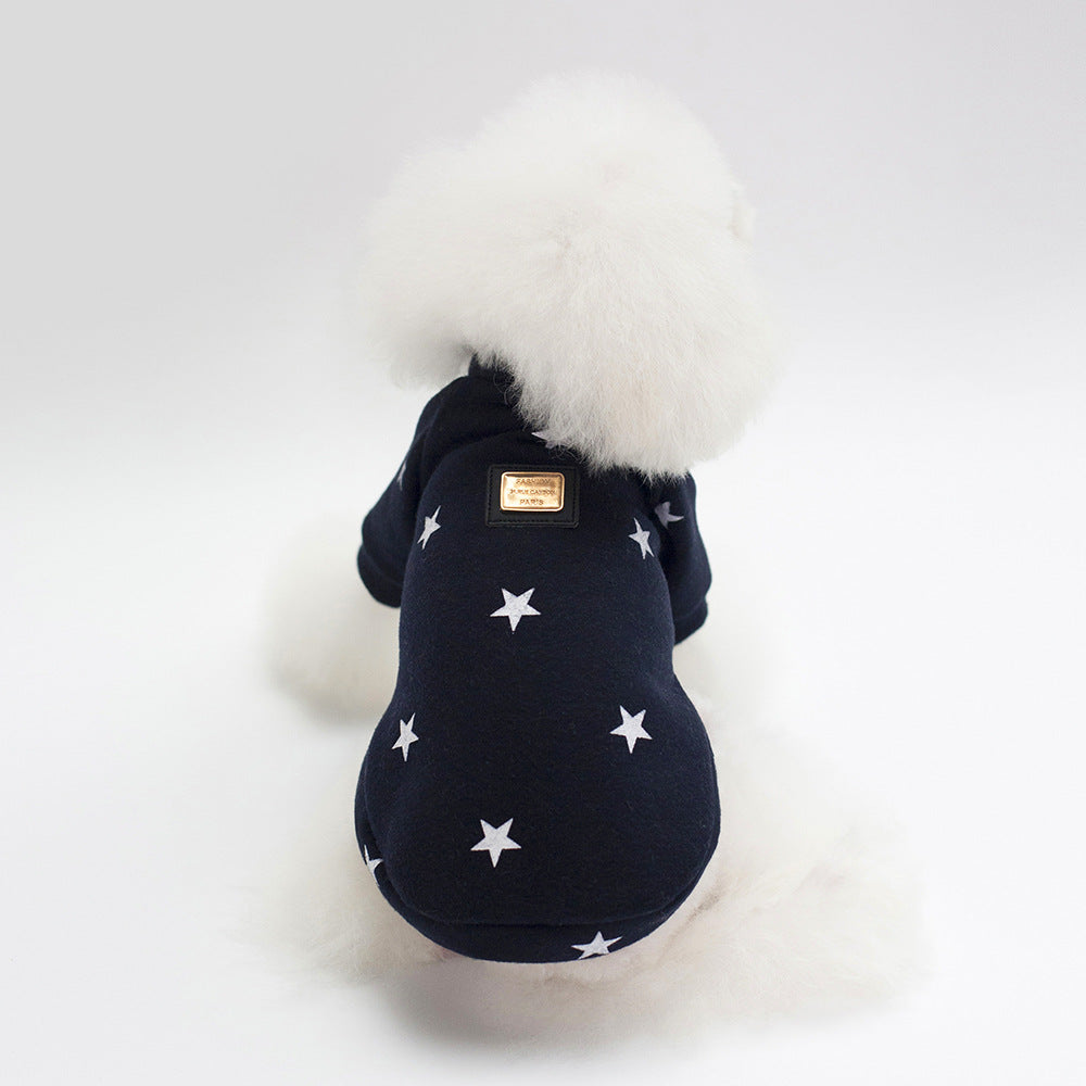 KFX-6586685 Cozy Cotton Pullover for Dogs in Pink and Purple Blue, Sizes S-XXL