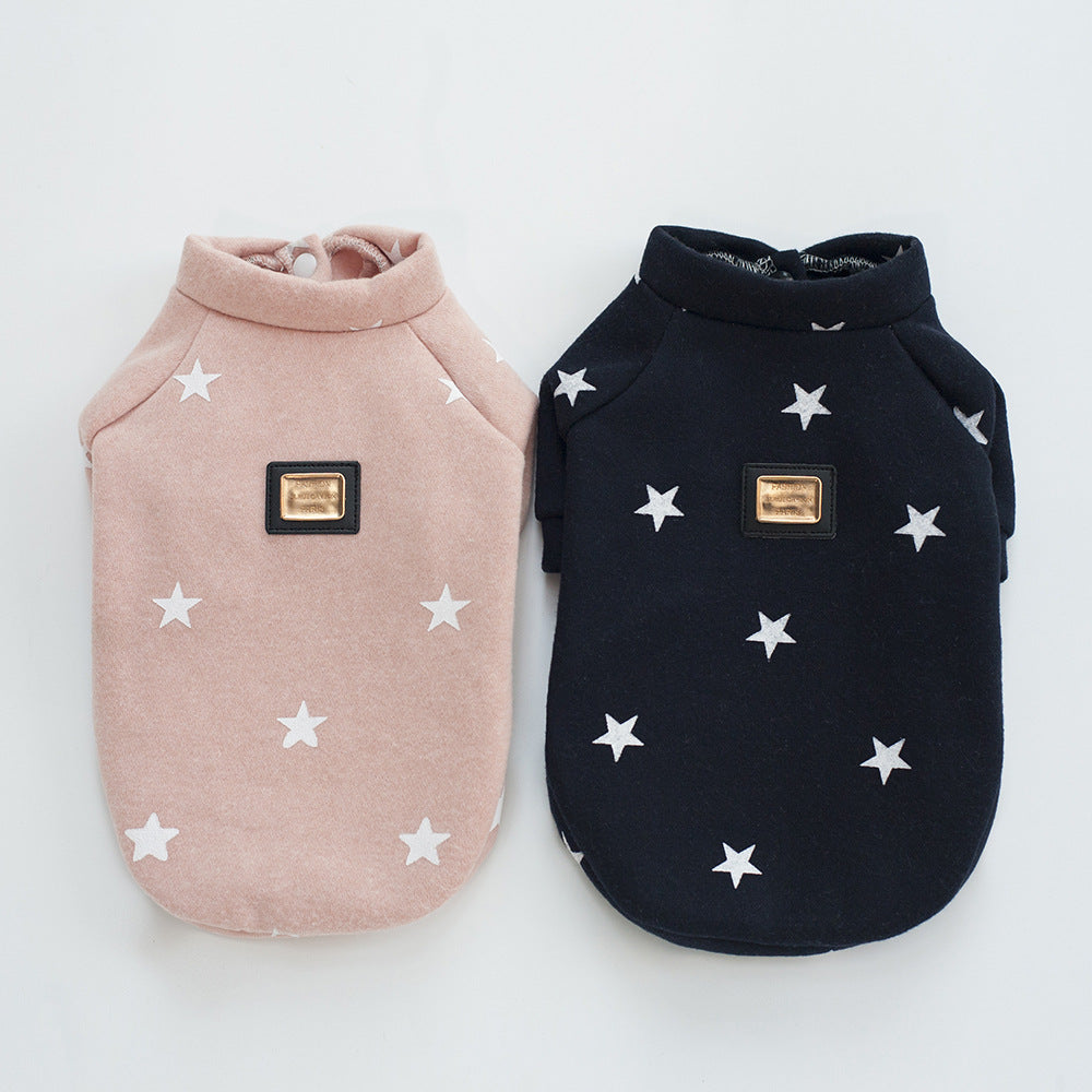 KFX-6586685 Cozy Cotton Pullover for Dogs in Pink and Purple Blue, Sizes S-XXL