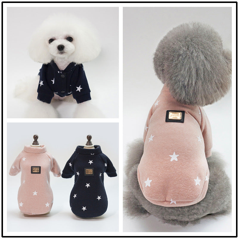 KFX-6586685 Cozy Cotton Pullover for Dogs in Pink and Purple Blue, Sizes S-XXL