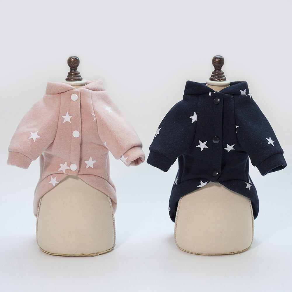 KFX-6586685 Cozy Cotton Pullover for Dogs in Pink and Purple Blue, Sizes S-XXL
