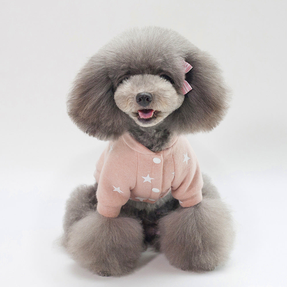 KFX-6586685 Cozy Cotton Pullover for Dogs in Pink and Purple Blue, Sizes S-XXL