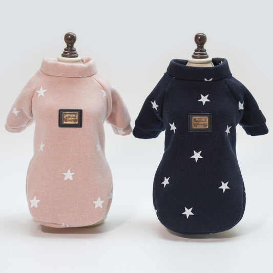 KFX-6586685 Cozy Cotton Pullover for Dogs in Pink and Purple Blue, Sizes S-XXL