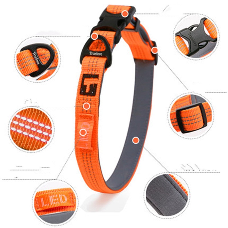 KFX-6589373 Dog Neck Diving Foam Collar - 3M Reflective, Adjustable Size Options in Orange, Gray, Green, Black