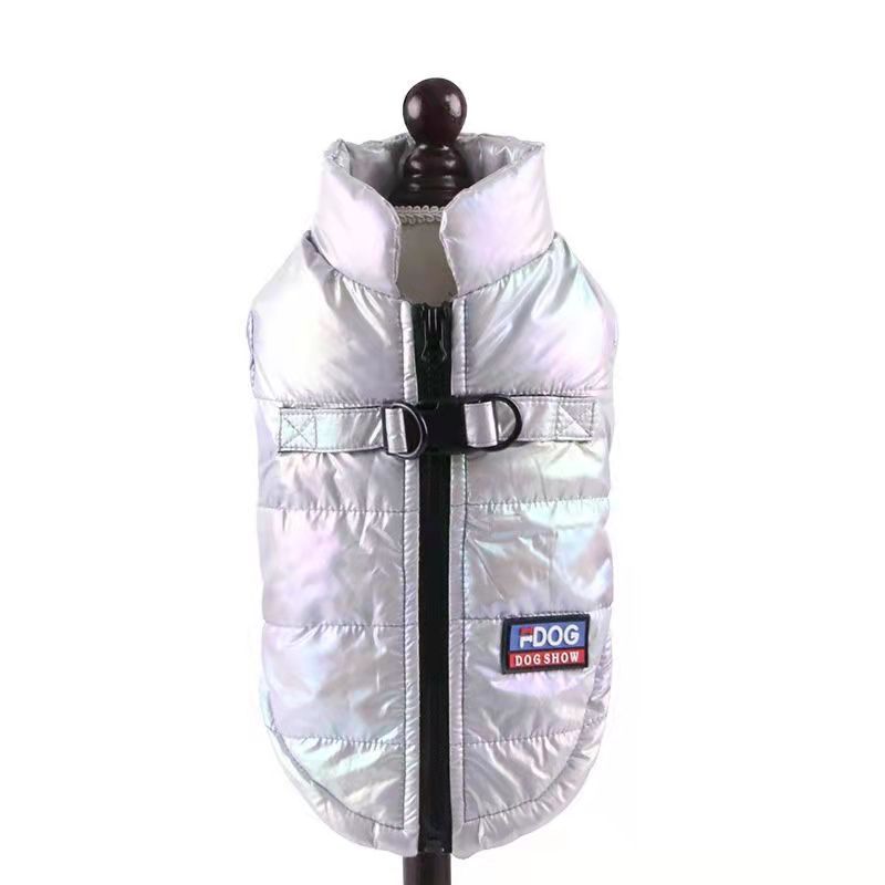 KFX-6589757 Universal Rainbow Gradient Dog Vest Costume in Silver, Rose, Blue - Polyester Material for Small and Medium Sizes
