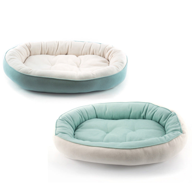 KFX-6591421 Thickened Round Plush Pet Basin in Green, Pink, Gray, Navy Blue - Small & Large Sizes Available