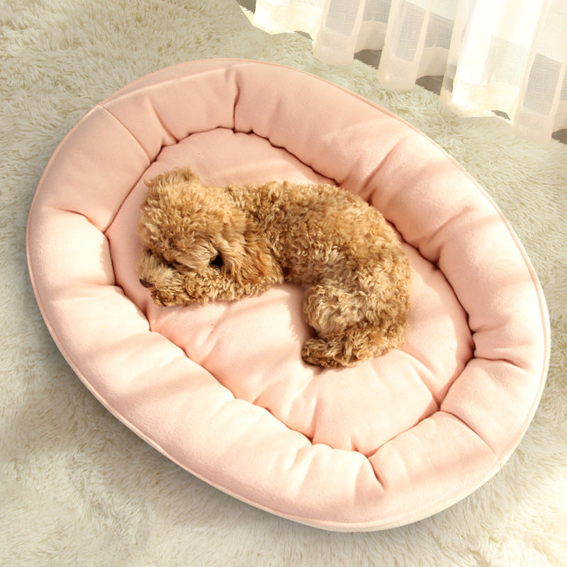 KFX-6591421 Thickened Round Plush Pet Basin in Green, Pink, Gray, Navy Blue - Small & Large Sizes Available