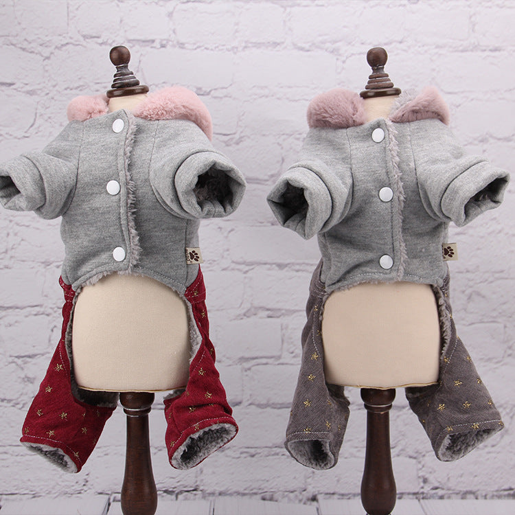 KFX-6592445 Hooded Sweatshirt for Dogs – Cozy Polyester Pet Outerwear in Wine Red & Smoke Gray