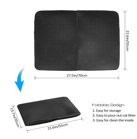 KFX-6592957 Waterproof Double Layer EVA Cat Litter Mat with Honeycomb Design for Easy Cleaning and Maximum Protection