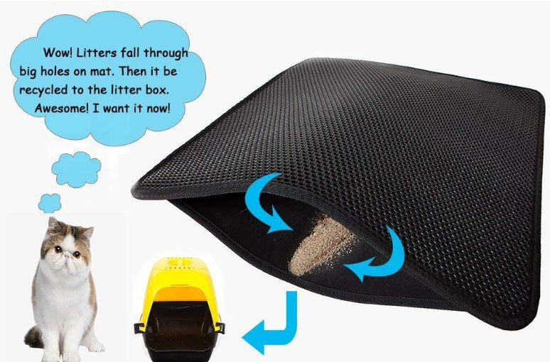 KFX-6592957 Waterproof Double Layer EVA Cat Litter Mat with Honeycomb Design for Easy Cleaning and Maximum Protection