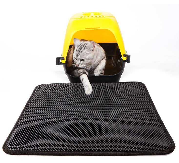 KFX-6592957 Waterproof Double Layer EVA Cat Litter Mat with Honeycomb Design for Easy Cleaning and Maximum Protection
