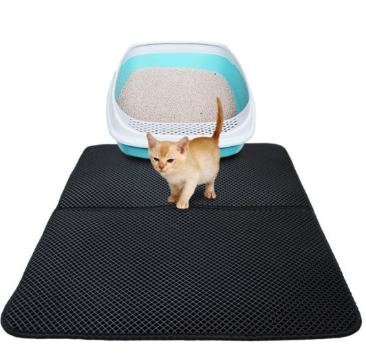KFX-6592957 Waterproof Double Layer EVA Cat Litter Mat with Honeycomb Design for Easy Cleaning and Maximum Protection