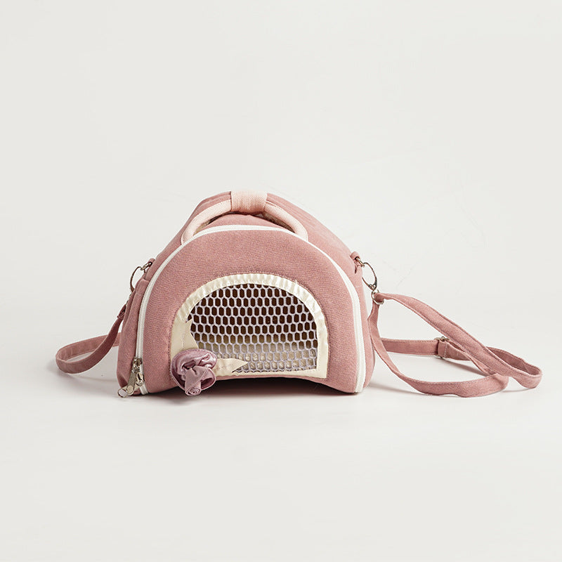 KFX-6593597 Breathable Crossbody Handbag for Hamsters in Matcha Green, Pink, and Green