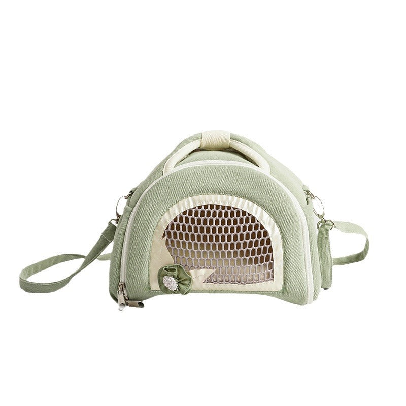 KFX-6593597 Breathable Crossbody Handbag for Hamsters in Matcha Green, Pink, and Green