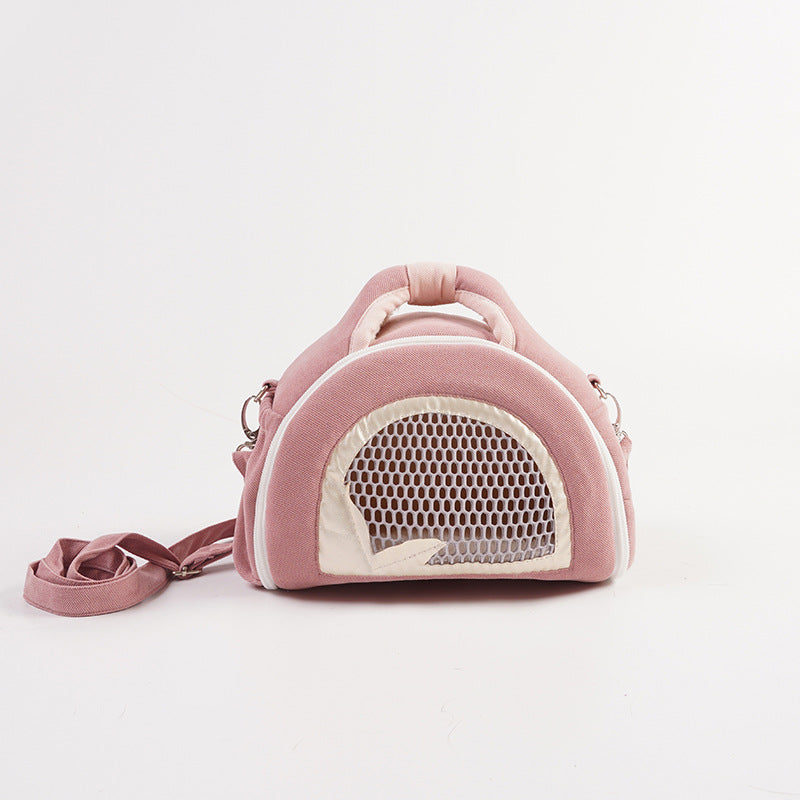 KFX-6593597 Breathable Crossbody Handbag for Hamsters in Matcha Green, Pink, and Green
