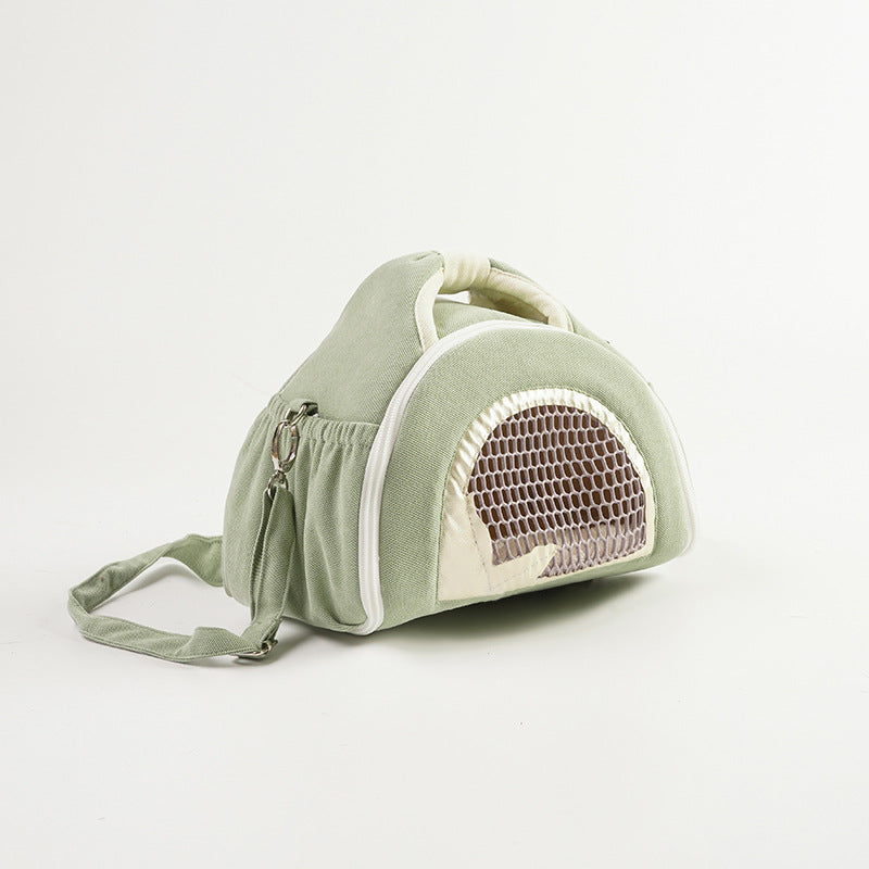KFX-6593597 Breathable Crossbody Handbag for Hamsters in Matcha Green, Pink, and Green