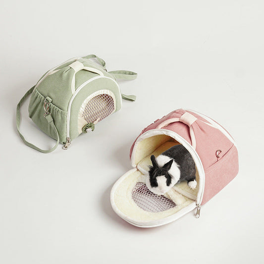 KFX-6593597 Breathable Crossbody Handbag for Hamsters in Matcha Green, Pink, and Green