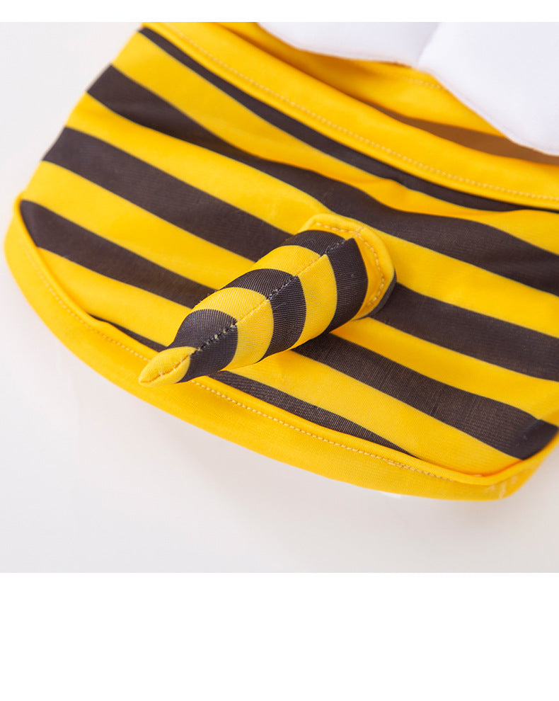 KFX-6593725 Bee Shape Dog Swimsuit with Suspenders – Fun Summer Swimwear for Small Dogs
