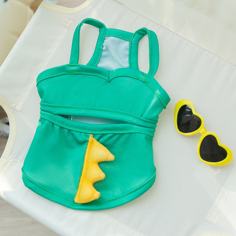 KFX-6593725 Bee Shape Dog Swimsuit with Suspenders – Fun Summer Swimwear for Small Dogs