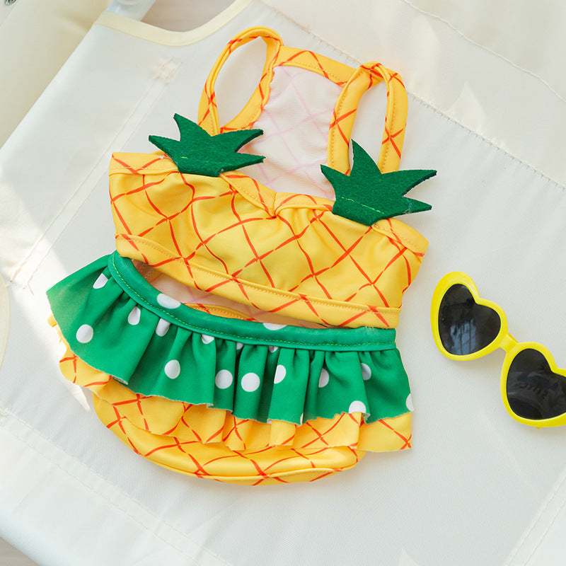 KFX-6593725 Bee Shape Dog Swimsuit with Suspenders – Fun Summer Swimwear for Small Dogs