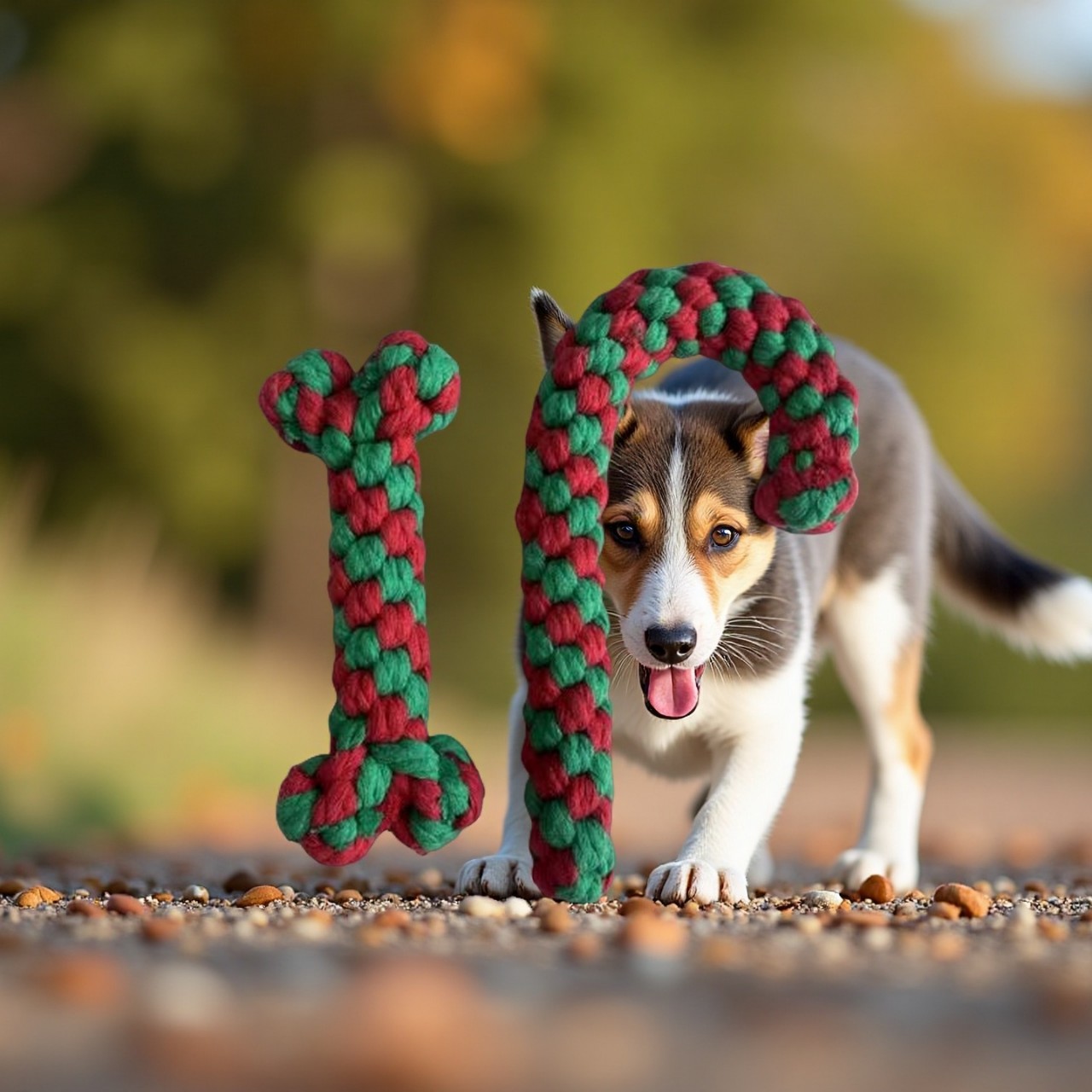 KFX-6595773 Christmas-Themed Interactive Cotton Rope Dog Toy Set for Small & Medium Dogs - Bite-Resistant & Tooth-Cleaning Fun