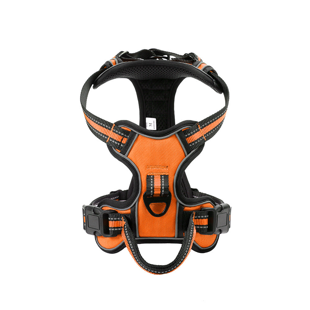 KFX-6596413 Reflective Breathable Dog Vest with Chest Strap and Hand-Holding Rope - Multiple Colors Available