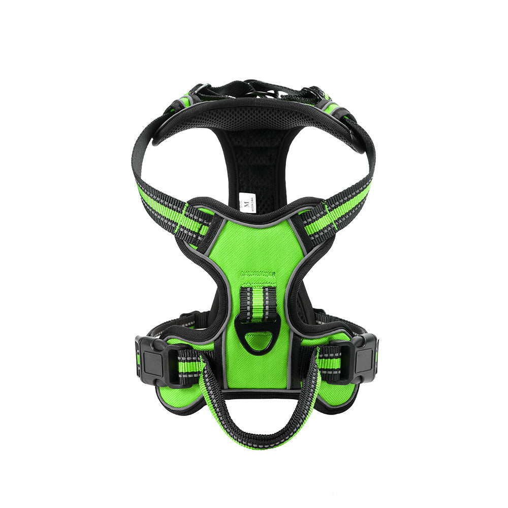 KFX-6596413 Reflective Breathable Dog Vest with Chest Strap and Hand-Holding Rope - Multiple Colors Available