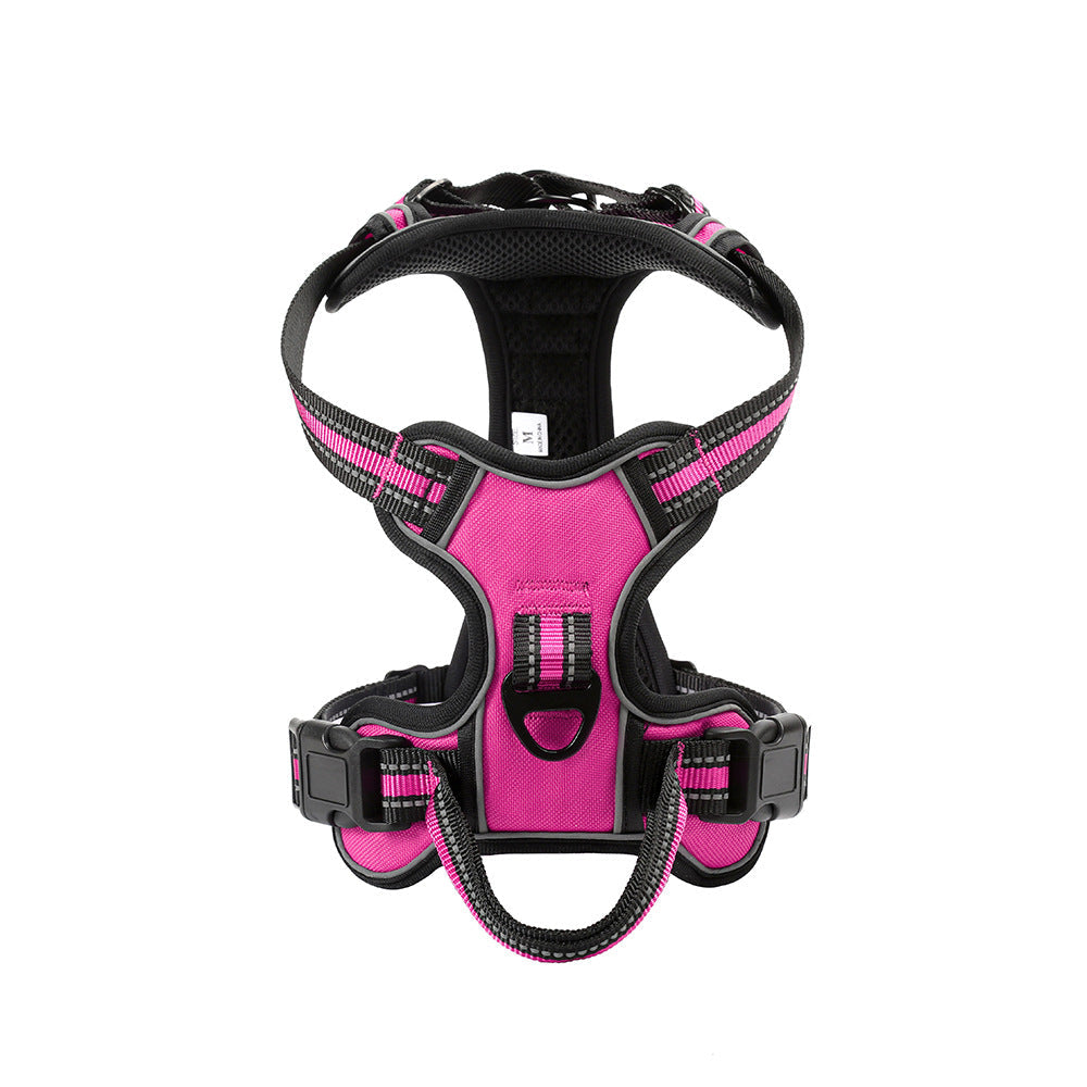 KFX-6596413 Reflective Breathable Dog Vest with Chest Strap and Hand-Holding Rope - Multiple Colors Available