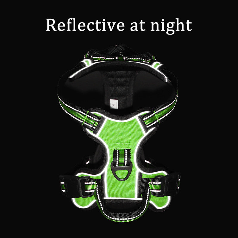 KFX-6596413 Reflective Breathable Dog Vest with Chest Strap and Hand-Holding Rope - Multiple Colors Available