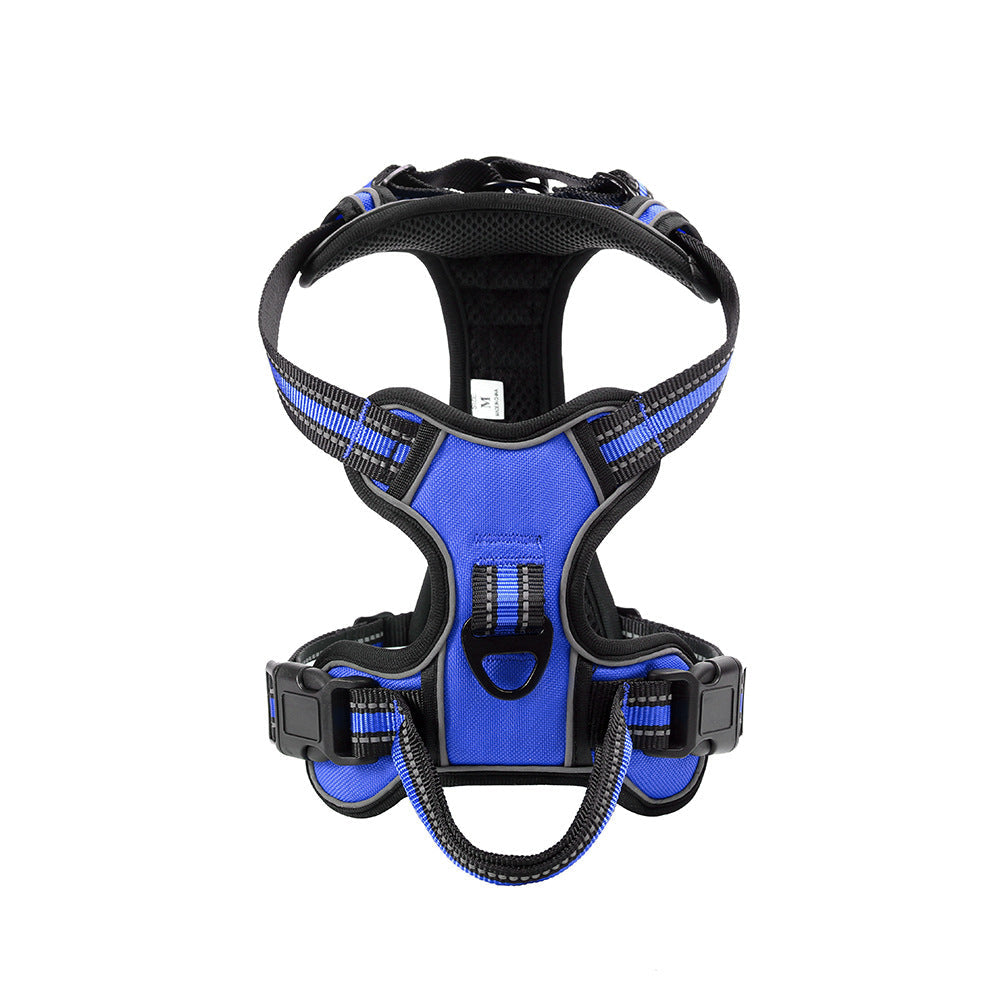 KFX-6596413 Reflective Breathable Dog Vest with Chest Strap and Hand-Holding Rope - Multiple Colors Available