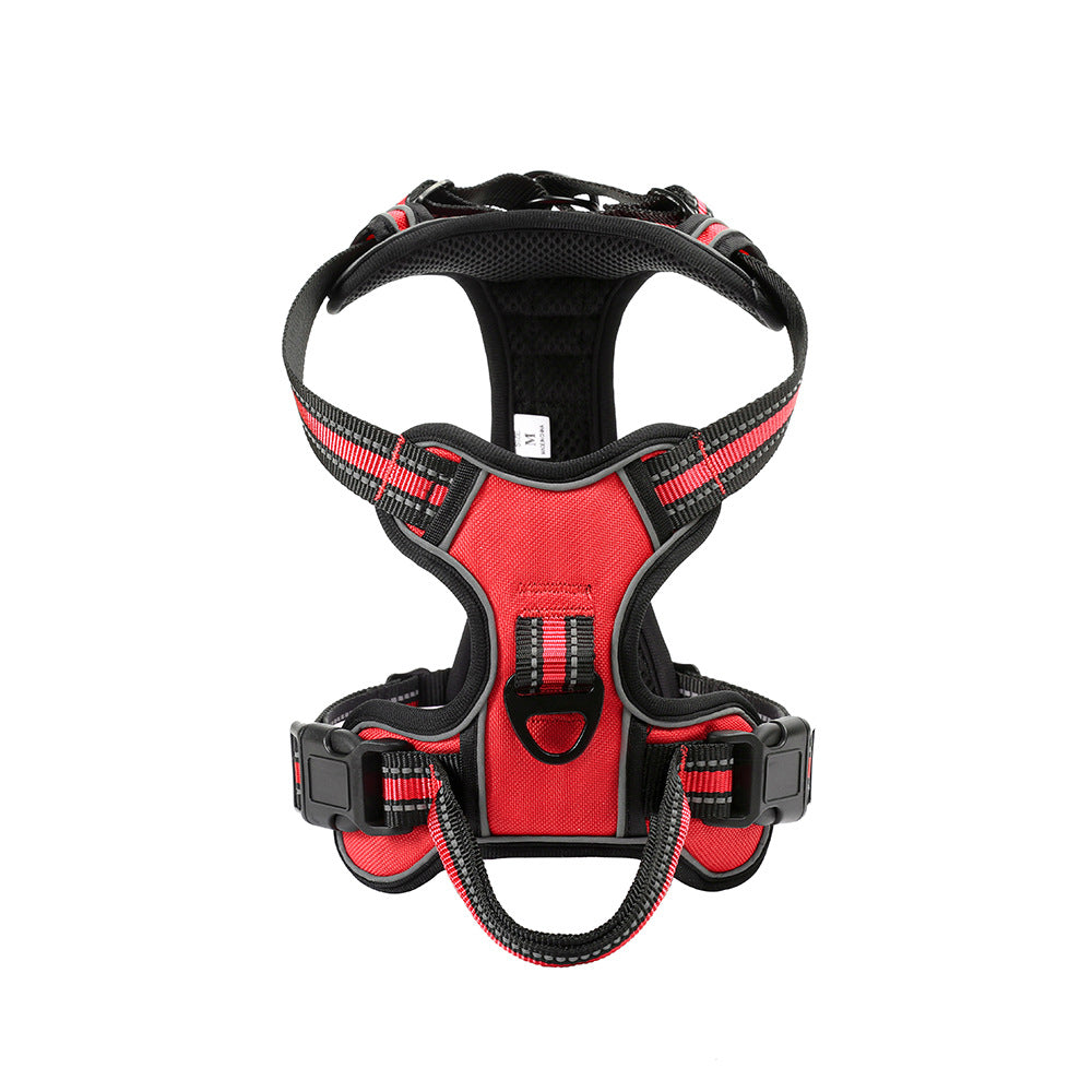 KFX-6596413 Reflective Breathable Dog Vest with Chest Strap and Hand-Holding Rope - Multiple Colors Available