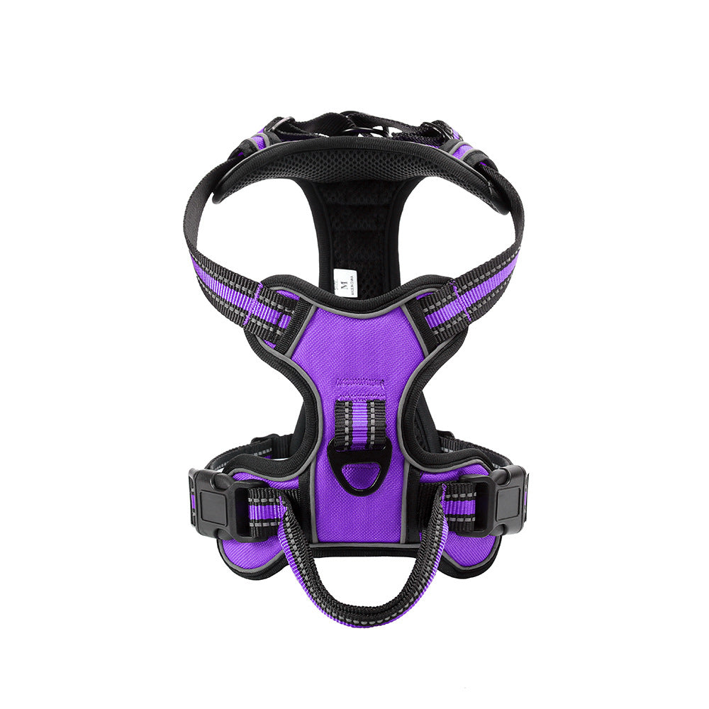 KFX-6596413 Reflective Breathable Dog Vest with Chest Strap and Hand-Holding Rope - Multiple Colors Available