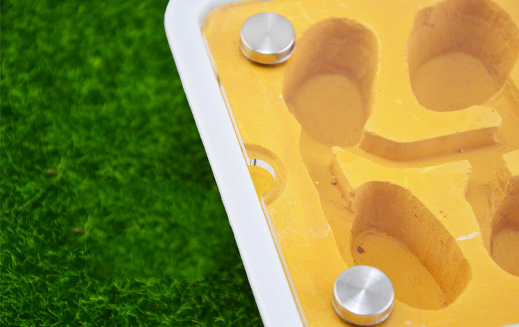 KFX-6597949 Pet Ant Flat Gypsum Nest with Feeding Box - Yellow, 17.5x5x12.5cm, 10mm Aperture