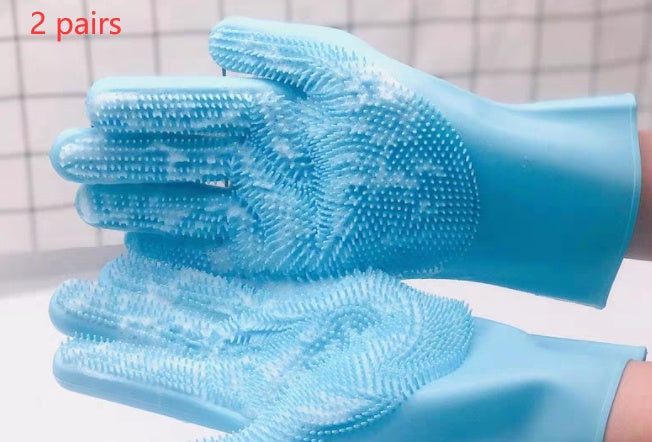 KFX-6598717 Silicone Pet Grooming Glove for Dogs and Cats - Massage and Shedding Brush