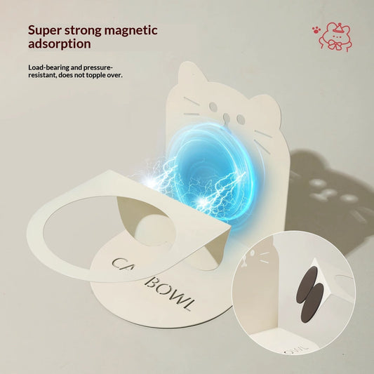 KFX-6599101 Ceramic Elevated Cat Bowl with Cervical Spine Protection for Comfortable Feeding