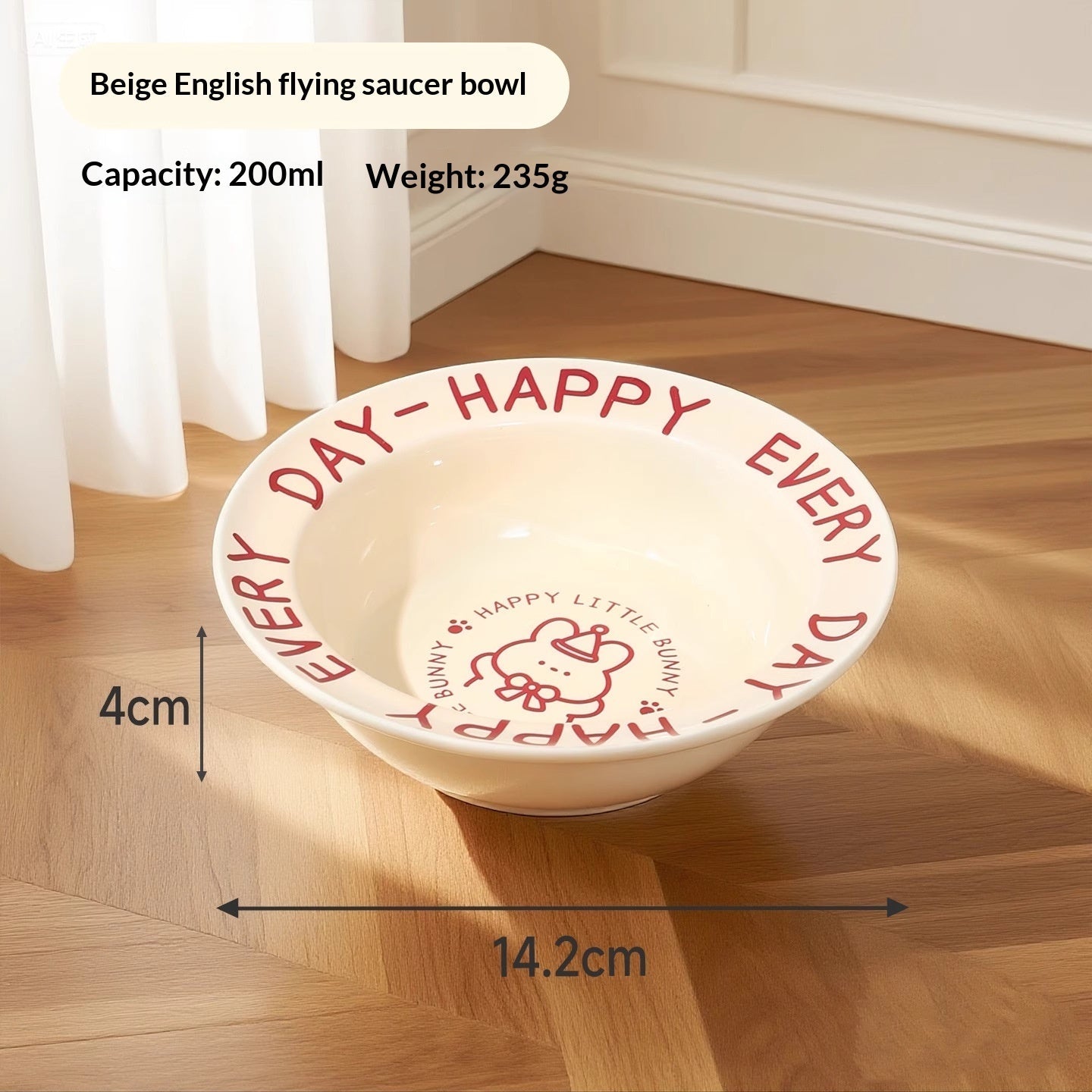 KFX-6599101 Ceramic Elevated Cat Bowl with Cervical Spine Protection for Comfortable Feeding