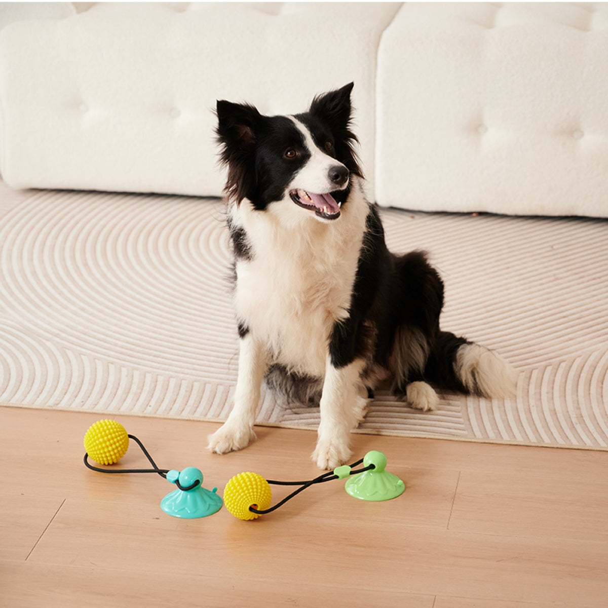 KFX-6600381 Interactive Suction Cup Corn Ball Chew Toys for Medium to Large Dogs - Tug of War & Teeth Cleaning