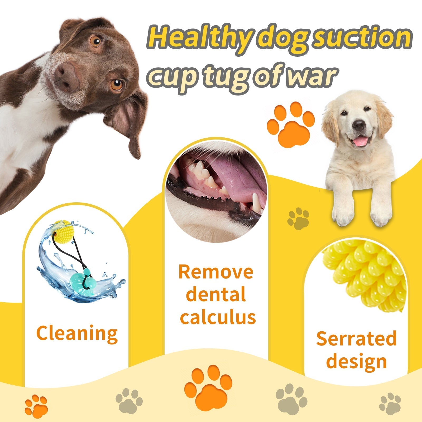 KFX-6600381 Interactive Suction Cup Corn Ball Chew Toys for Medium to Large Dogs - Tug of War & Teeth Cleaning