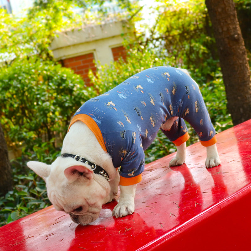 KFX-6601277 Casual Cotton Clothes for Small Dogs - Four-Legged Style, Various Sizes Available