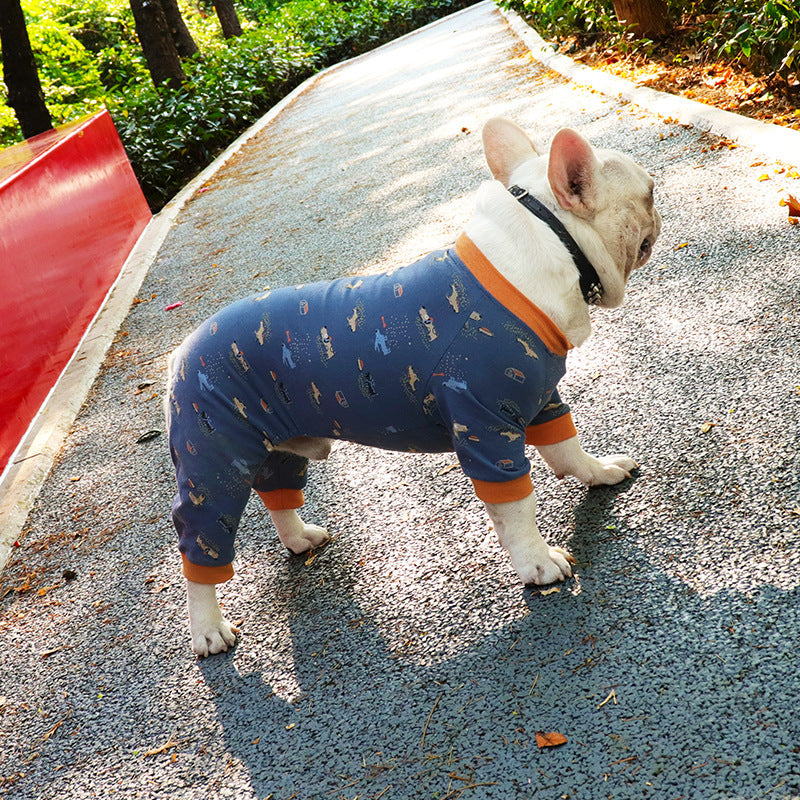 KFX-6601277 Casual Cotton Clothes for Small Dogs - Four-Legged Style, Various Sizes Available
