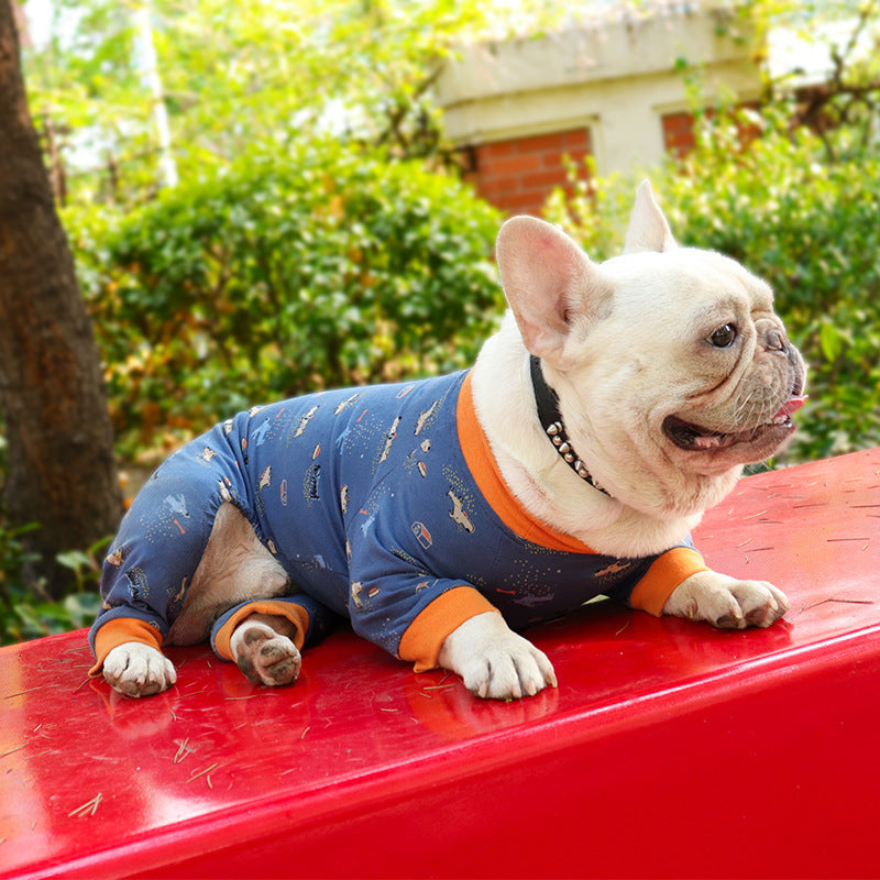 KFX-6601277 Casual Cotton Clothes for Small Dogs - Four-Legged Style, Various Sizes Available