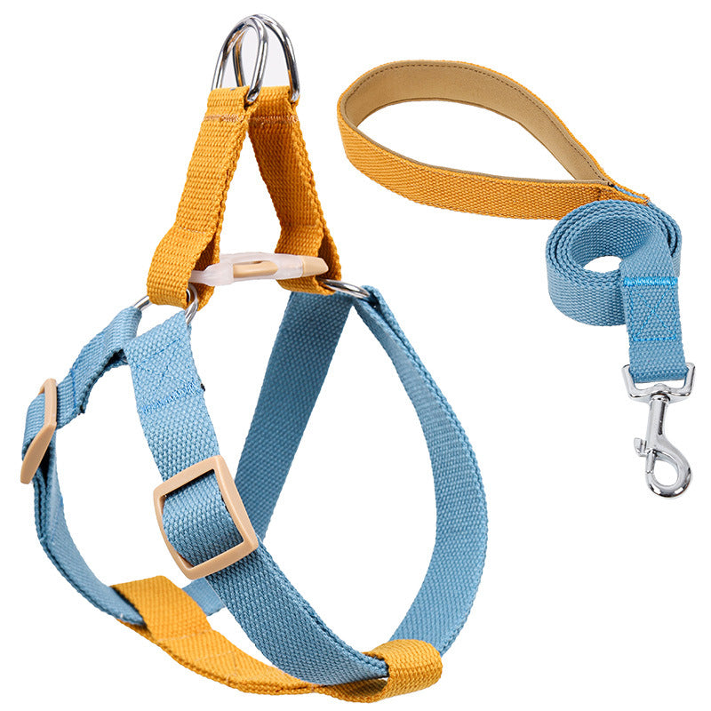 KFX-6602173 Drawstring Adjustable Chest Strap Dog Leash with Polyester Cotton Material
