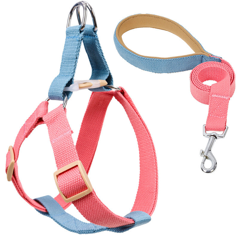 KFX-6602173 Drawstring Adjustable Chest Strap Dog Leash with Polyester Cotton Material