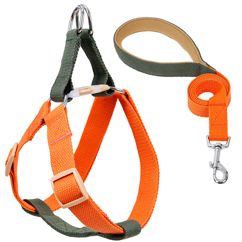 KFX-6602173 Drawstring Adjustable Chest Strap Dog Leash with Polyester Cotton Material
