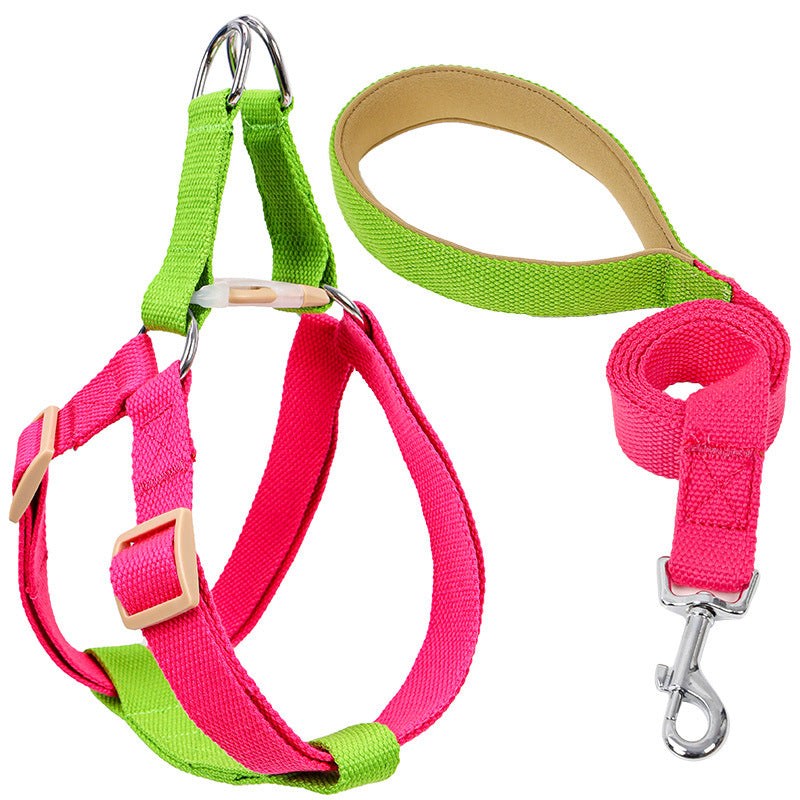 KFX-6602173 Drawstring Adjustable Chest Strap Dog Leash with Polyester Cotton Material
