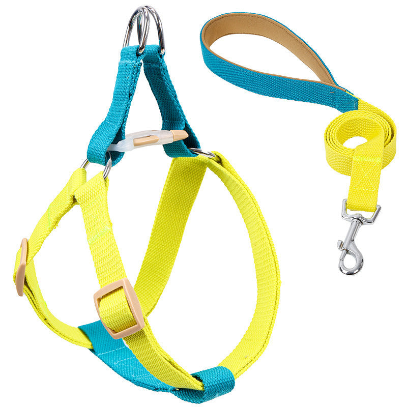 KFX-6602173 Drawstring Adjustable Chest Strap Dog Leash with Polyester Cotton Material