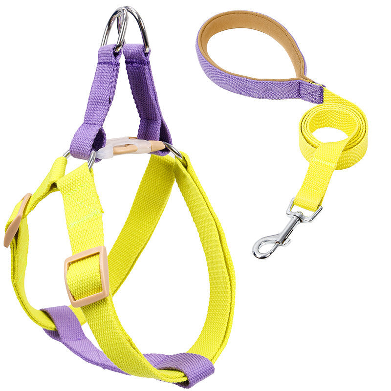 KFX-6602173 Drawstring Adjustable Chest Strap Dog Leash with Polyester Cotton Material