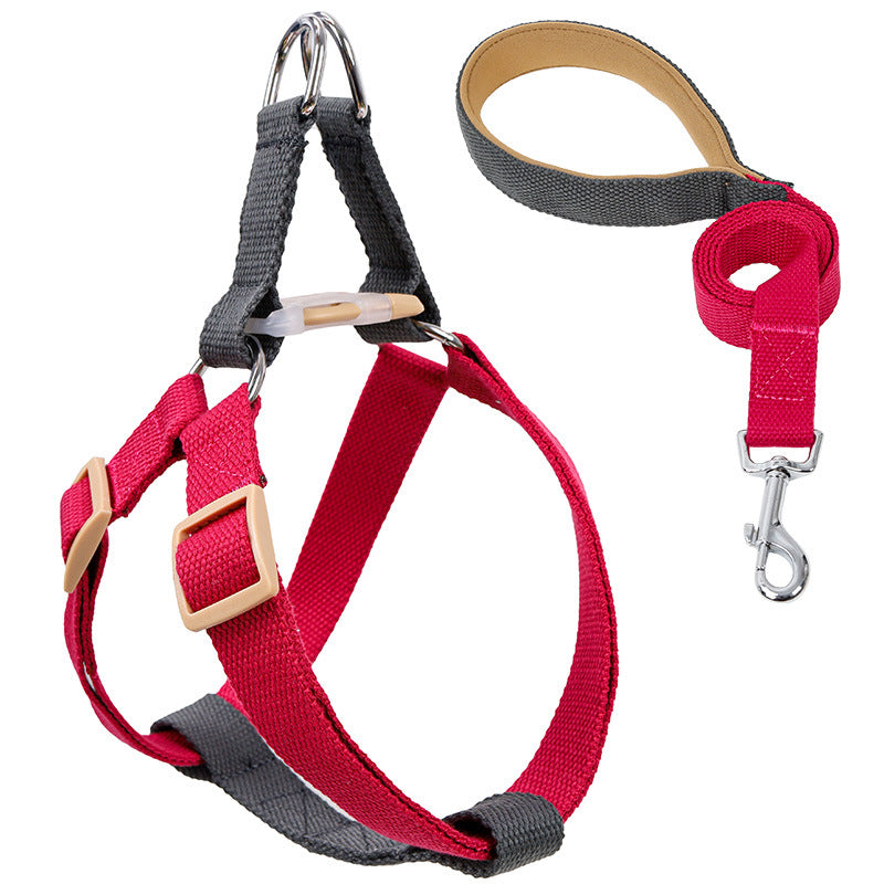 KFX-6602173 Drawstring Adjustable Chest Strap Dog Leash with Polyester Cotton Material