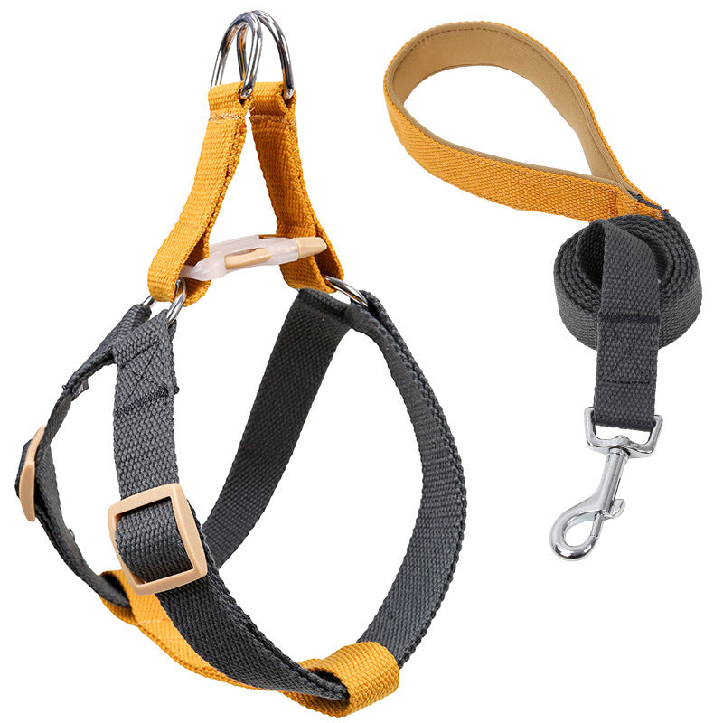 KFX-6602173 Drawstring Adjustable Chest Strap Dog Leash with Polyester Cotton Material